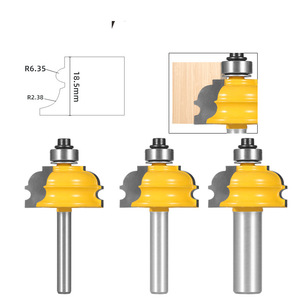 Double Arc Router <b>Bit</b> 18.5mm R6.35 R2.38 Carbide Tipped Straight Shank For Woodworking Trim - Product Image 1