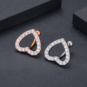 Anillo de ombligo al revés con forma de corazón, joyería de acero inoxidable, botón, hueco, a la moda, Sexy - Product Image 2