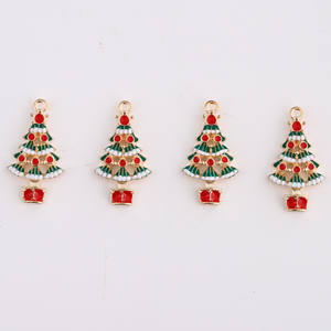 Aleación de goteo de aceite colgante de árbol de Navidad DIY materiales hechos a mano accesorios para pulsera pendientes collar Lucite cuentas sueltas - Product Image 5