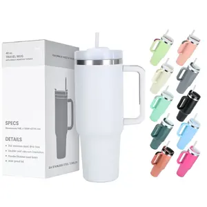 40 oz 블랙 도금 텀블러 뚜껑과 빨대 진공 절연 여행 머그잔 2.0 40 oz 블랙 아래 텀블러 레이저 조각 - Product Image 1