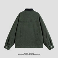 Blouson de chasse bomber style américain personnalisé, coupe ample, fermeture éclair, en coton épais, coupe-vent, vêtement de travail unisexe