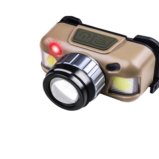 USB Rechargeable LED+2*COB Sensor Head Light IPX6 & IP65 Rated Outdoor Camping & Hunting Flashing Headlamps Mini Chargeable Lamp