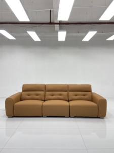 โซฟาหนังแท้ปรับเอนด้วยไฟฟ้า FlexHabitr รุ่นโมเดิร์น 3 ที่นั่ง ดีไซน์แบบโมดูลาร์ พร้อมรีโมทคอนโทรล วัสดุเป็นมิตรต่อสิ่งแวดล้อม - Product Image 1