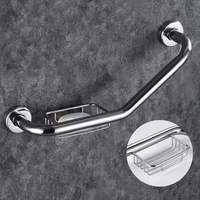 135 °   Barres d'appui de sécurité en métal robuste, style industriel, pour hôpital victorien, couloir d'ascenseur, salle de bain, avec porte-savon