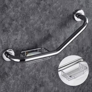 135 °   Barras de Seguridad de Metal Resistente para Puertas Industriales, Pasillos de Hospitales, Baños, con Bandeja para Jabón - Product Image 2