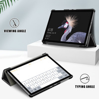 Étui pour clavier en cuir PU pour tablette Microsoft Surface Pro 7 Plus/7/6/5/4 12,3 pouces, protection d'écran pour Surface Pro 9/8/x