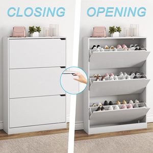 Zapatero Moderno Independiente SENYU con 3 Niveles, Almacenamiento que Ahorra Espacio para la Entrada, Mueble para el Hogar, Diseño Minimalista de Plástico - Product Image 6