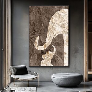 Vẽ Tay kết cấu hiện đại phòng khách tường nghệ thuật trang trí khách Sạn Sơn dầu vải tinh khiết chủ đề động vật voi - Product Image 4