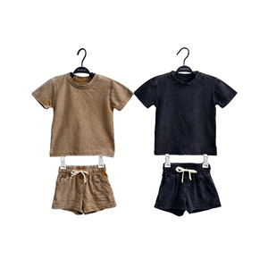 เซ็ต2ชิ้นเสื้อยืดแขนสั้นซักกรดสำหรับเด็กชายหญิงฤดูร้อน - Product Image 4