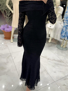 Elegant Green <b>Sequined</b> Mermaid Gown Long Sleeve Floor-Length Formal Dress - Product Image 4
