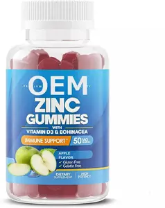 Gomitas de vitamina C de zinc orgánico para adultos y niños, suplemento de refuerzo de soporte para el sistema nervioso