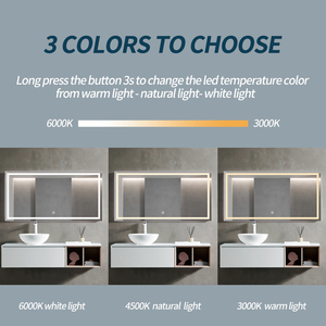 Waterproof Defogger Touch Switch Rectangular Smart Led Bathroom <strong>Mirror</strong> with Strap Speakers and Music Playback - Product Image 3