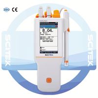 SCITEK Medidor de pH portátil-0,00 a 14.00pH Ajuste de pantalla táctil Medidor de pH
