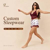 Ensemble de pyjamas en dentelle sexy, vêtements de détente et lingerie pour femmes, comprenant une camisole et un short, tendance et attrayant