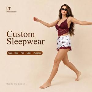 Set di <span class=keywords><strong>Pigiama</strong></span> <span class=keywords><strong>Sexy</strong></span> <span class=keywords><strong>in</strong></span> Pizzo, Completo Loungewear e Lingerie per Donne con Canotta e Pantaloncini, Alla Moda e Attraente - Product Image 1