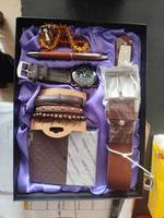 Coffret Cadeau Luxe Noir 7 Pièces pour Homme : Montre, Portefeuille, Ceinture, Bracelet, Porte-clés, Stylo Bille, Boîte à Chapelet – Idéal pour Cadeaux d'Affaires