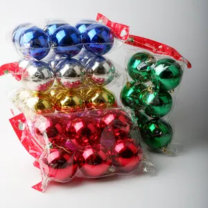 Merry Christmas 2023 Wholesale 8cm Christmas Ornament Tree Hang Goods Christmas Plastic Ball