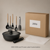 Joho – Ensemble de 21 ustensiles de cuisine antiadhésifs à poignée détachable, casseroles et poêles en aluminium moulé sous pression, noir, fournisseur OEM/ODM en gros