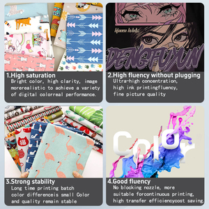 Chất lượng cao 1000ml Mực thăng hoa <span class=keywords><strong>Cmyk</strong></span> cho Epson dx5 DX6 DX7 i3200 hoặc áo thun cốc in bề mặt cứng - Product Image 5