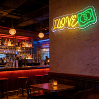 Letrero LED de Neón Neonawall I Love Money, Luz de Pared Acrílica IP65, Decoración de Pared Moderna para Tienda, Estudio, Bar, Sala de Juegos, Estilo Hipster