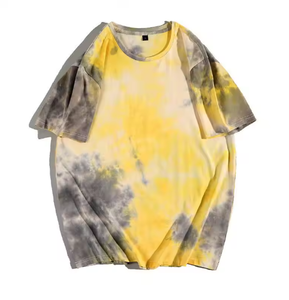 Camiseta Oversize de Algodón 100% Teñido Anudado para Hombre, Estilo Casual con Logo, Tejido de Punto, Color Liso, Lavado Ácido, Venta al por Mayor Personalizada - Product Image 3