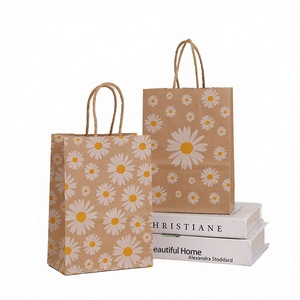 Bolsas de Regalo Florales Boho de Lujo, Bolsas de Papel Recubierto para Fiestas, Bolsas para Dulces, Bolsas de Regalo con Diseño de Margaritas para Decoración de Fiestas de Primavera - Product Image 3