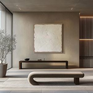 Peinture texturée contemporaine, art mural carré blanc abstrait minimaliste, décoration fantastique, art moderne sur toile pour la maison et la galerie - Product Image 4