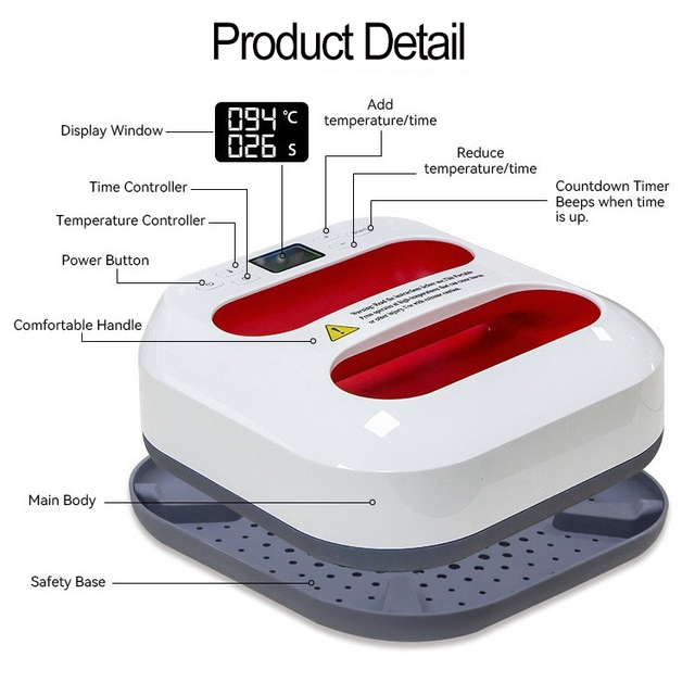23*23cm Small Size Heat Press Sublimation Hand Held Mini Heat Press Transfer Machine for T-shirt Home Use Easy Press
