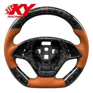Volante de carreras personalizado de cuero y fibra de carbono forjada para Chevrolet Corvette C7 R ZR1 Z06 Z51 Stingray Camaro SS 2014-2019 - Product Image 1