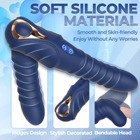 Vibrador de Empuje con 10 Modos de Vibración y 3 Modos de Empuje, Dildo Anal de Silicona Líquida para Masaje Vaginal y Estimulación del Clítoris