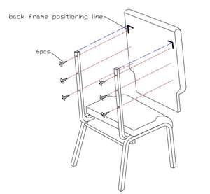 Silla Moderna y Económica de Metal Apilable y Acolchada para Uso en Iglesias y Teatros - Product Image 4