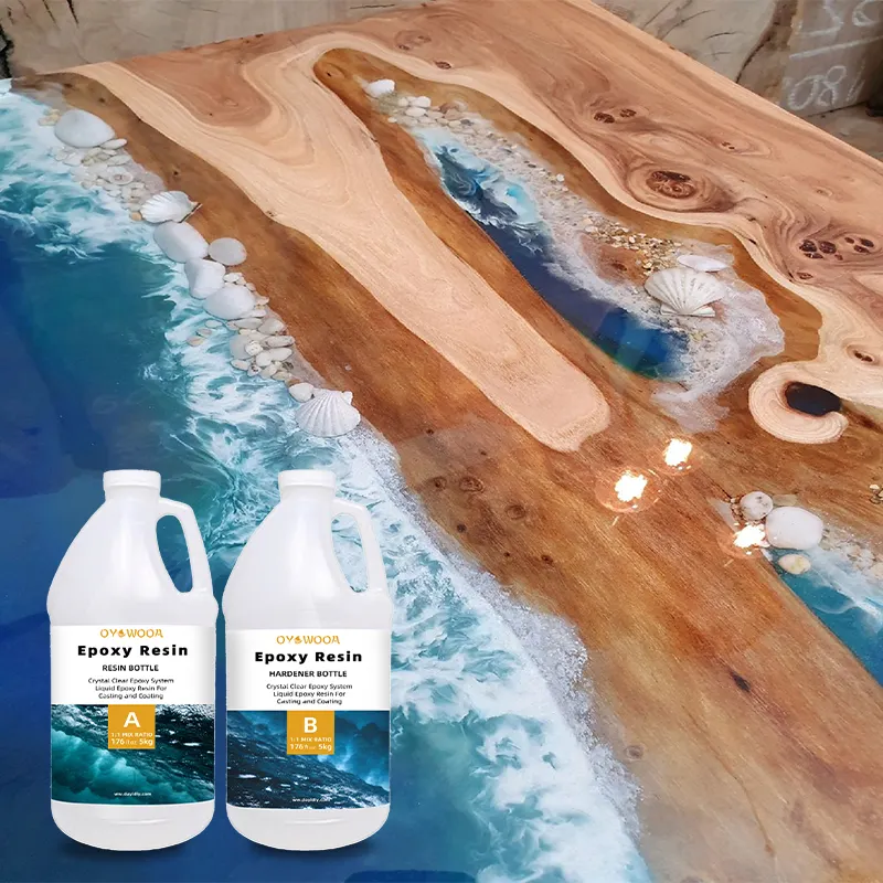 Cairan Semprot Epoxy Resin Bening Di Atas Meja Komponen Ganda Berbasis Air Epoxica Resina Grosir Resin Epoksi