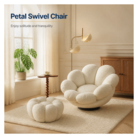 Fauteuil d'appoint moderne en tissu bouclé écologique, pivotant à 360 degrés, réglable, pour hôtel