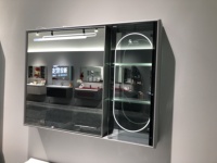 WJL 514T-90 Meuble-lavabo mural moderne en céramique résistant à l'humidité avec miroir lumineux pour hôtel