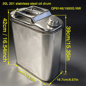 Bidon à carburant en acier inoxydable de 20 L, <span class=keywords><strong>jerrycan</strong></span> portable pour véhicule tout-terrain, camion, SUV, bidon de stockage d'essence et de diesel en métal antirouille - Product Image 2