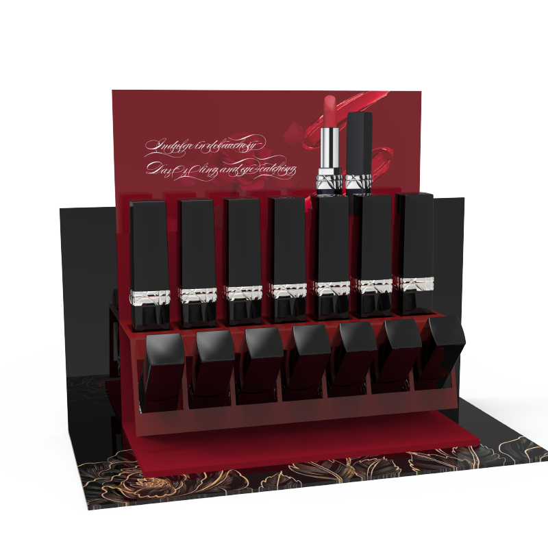 Customizable Acrylic Tabletop Display Rack for Lipstick Cosmetics Counter Display Type for Shopping Malls and Cosmetics Stores — view 2