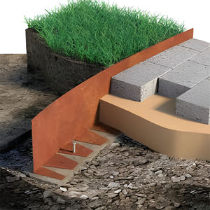 4.5 Inch Rustic Steel Raised Bed <b>Edging</b> Corten Rectangle Shape <b>for</b> Yard Pathway and Lawn Beautification - Product Image 5