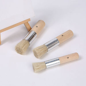 Gardez le sourire 3 pièces poils ronds manche en bois aquarelle <span class=keywords><strong>peinture</strong></span> <span class=keywords><strong>acrylique</strong></span> <span class=keywords><strong>peinture</strong></span> à l'huile plat <span class=keywords><strong>pinceau</strong></span> pour enfants pour débutant - Product Image 5