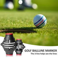 360 °    Pochoir de marquage de balles de golf à triple ligne, outil d'alignement, marqueur de balles de golf