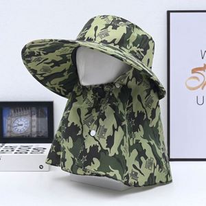 Chapeau de pêcheur unisexe à large bord en maille pour l'été, protection solaire extérieure, avec cache-visage et cache-cou, style safari, pour les loisirs et les fêtes - Product Image 2