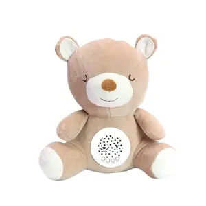 Konig Kids Factory OEM ODM Bear Animal Plush Toys Baby Soft Plush Appease Sleep Stuff Plush Toys With Music & Projection
