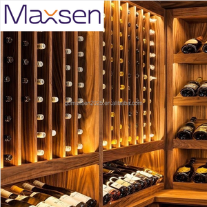 خزانة نبيذ أفقية بتصميم عتيق مع رف خشبي للنبيذ وعرض للتخزين - Product Image 3