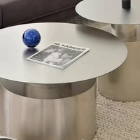 Table basse combinée moderne en acier inoxydable, durable, style luxe léger, en métal, pour salon