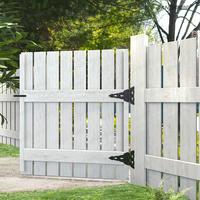 Bisagra de puerta de valla de jardín de stock local de EE. UU., valla de madera de acero negro por gravedad, bisagra de puerta de valla de vinilo de PVC (1 par)