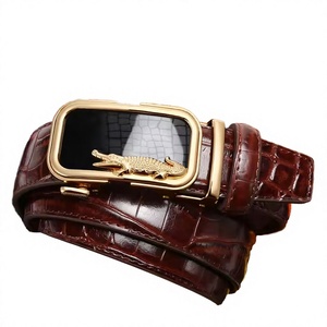 Cinturón de Cuero Genuino Vintage con Hebilla Cuadrada de Aleación y Cierre Automático, Casual, de Piel de Vaca, Impermeable, Transpirable, Ecológico, Ligero y Duradero - Product Image 3