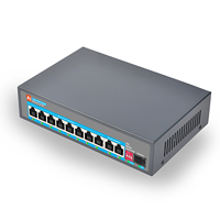 Chip PSE 120W 10/100/1000Mbps POE Switch 8+2+1 IEEE802.3Af 8*1000M Port PoE *2 Port Jaringan Gigabit *1 Sistem CCTV Optik SFP