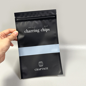 Sacchetto di Plastica Personalizzato con Chiusura <span class=keywords><strong>a</strong></span> Zip, Nero e Bianco, con Finestra Trasparente - Product Image 1