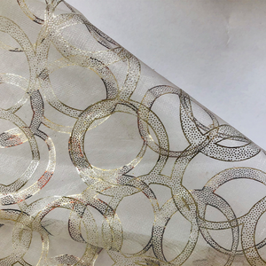 Cổ Phiếu Rất Nhiều Giá Thấp MOQ Vàng Dập Lá Lưới Vải Mềm Sáng Bóng Glitter Vải Tuyn Lưới Nhiều Loại Thiết Kế - Product Image 3