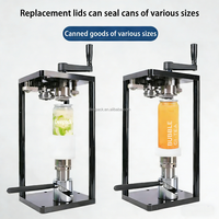 Machine de scellage manuelle DEEPACK pour bocaux en plastique, sertisseuse rotative à manivelle pour l'emballage d'aliments pour animaux, de collations, de noix et de produits secs