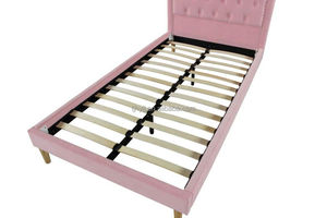 Lit double rembourré moderne et minimaliste avec design contemporain élégant, tête de lit capitonnée et rangement intégré - Product Image 2